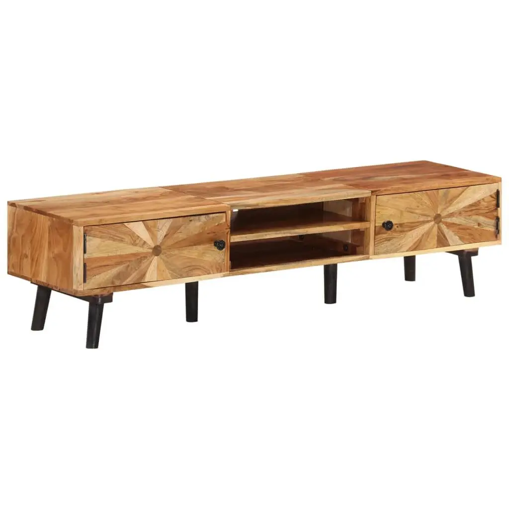 TV Stand 57.1x13.8x13.8 Inches Solid Wood Acacia Modern Entertainment Center