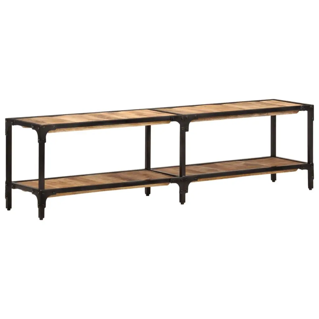 TV Stand 59.1x11.8x16.1 Inches Solid Mango Wood Media Console