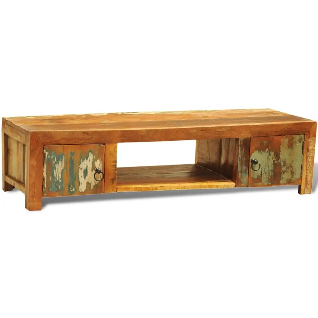 TV Stand 2 Doors Reclaimed Wood Vintage Entertainment Center