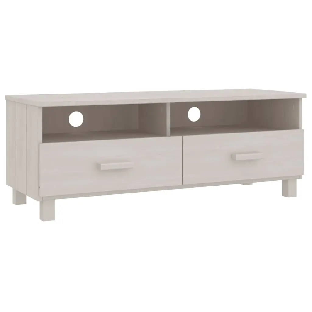 TV Stand HAMAR White 41.7x15.7x15.7 Inches Solid Wood Pine