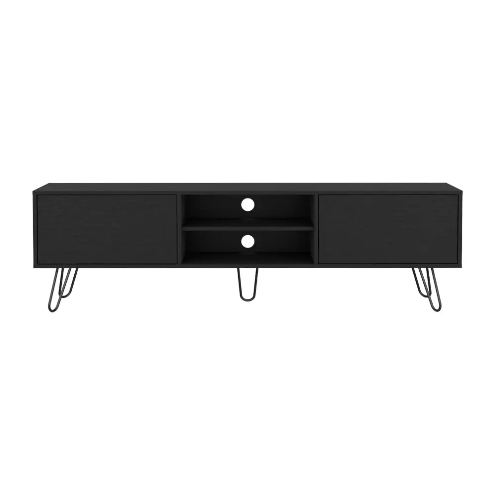 Franklin TV Stand Black 50-59 Inches Particle Board Living Room Entertainment Center treevol furniture