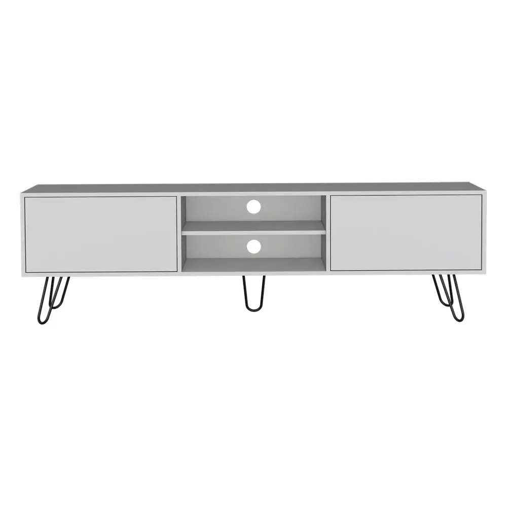 Tv Stand Franklin Living Room White 50 59 Inches Particle Board Media Console treevol furniture