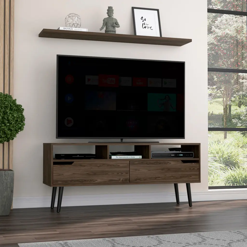 Oslo TV Stand TVs up to 51 Inches Two Drawers and Four Legs tuhome