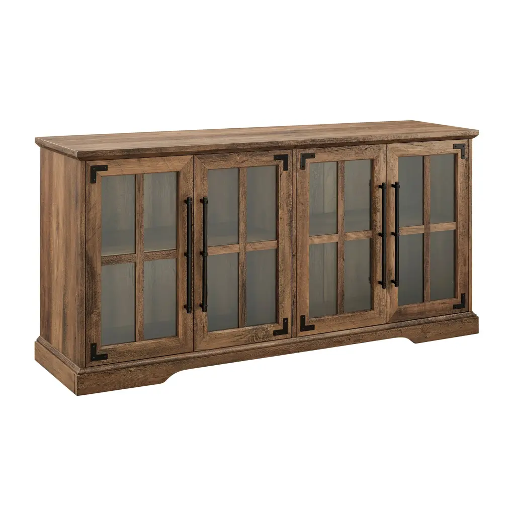 Modern Farmhouse Windowpane Glass Door TV Stand TVs Up To 65 Inches Rustic walker edison