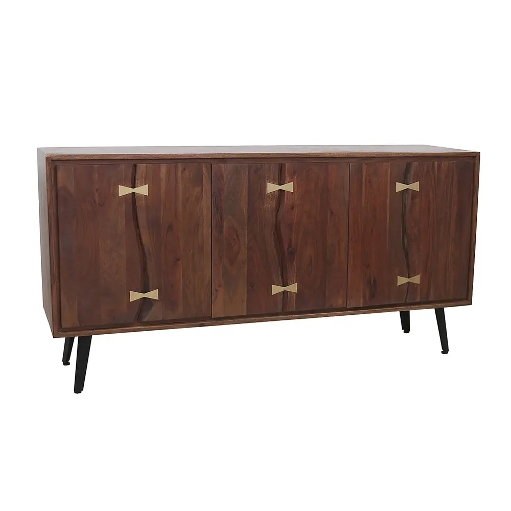 63 Inch Asther Sideboard Natural Timber Brown Living Space w2078
