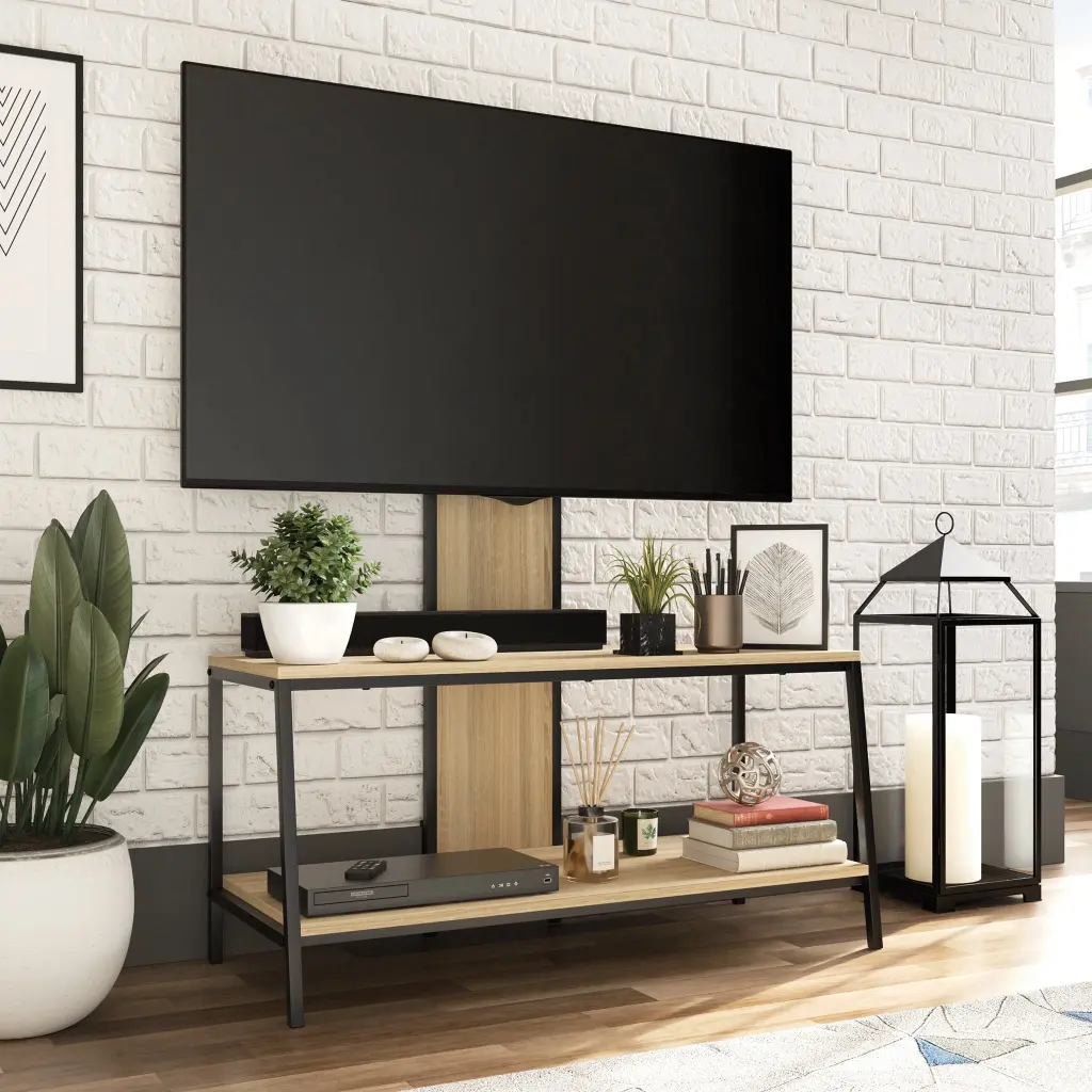 Sauder North Avenue Wood Metal 2-Shelf TV Stand Mount TVs up to 50
