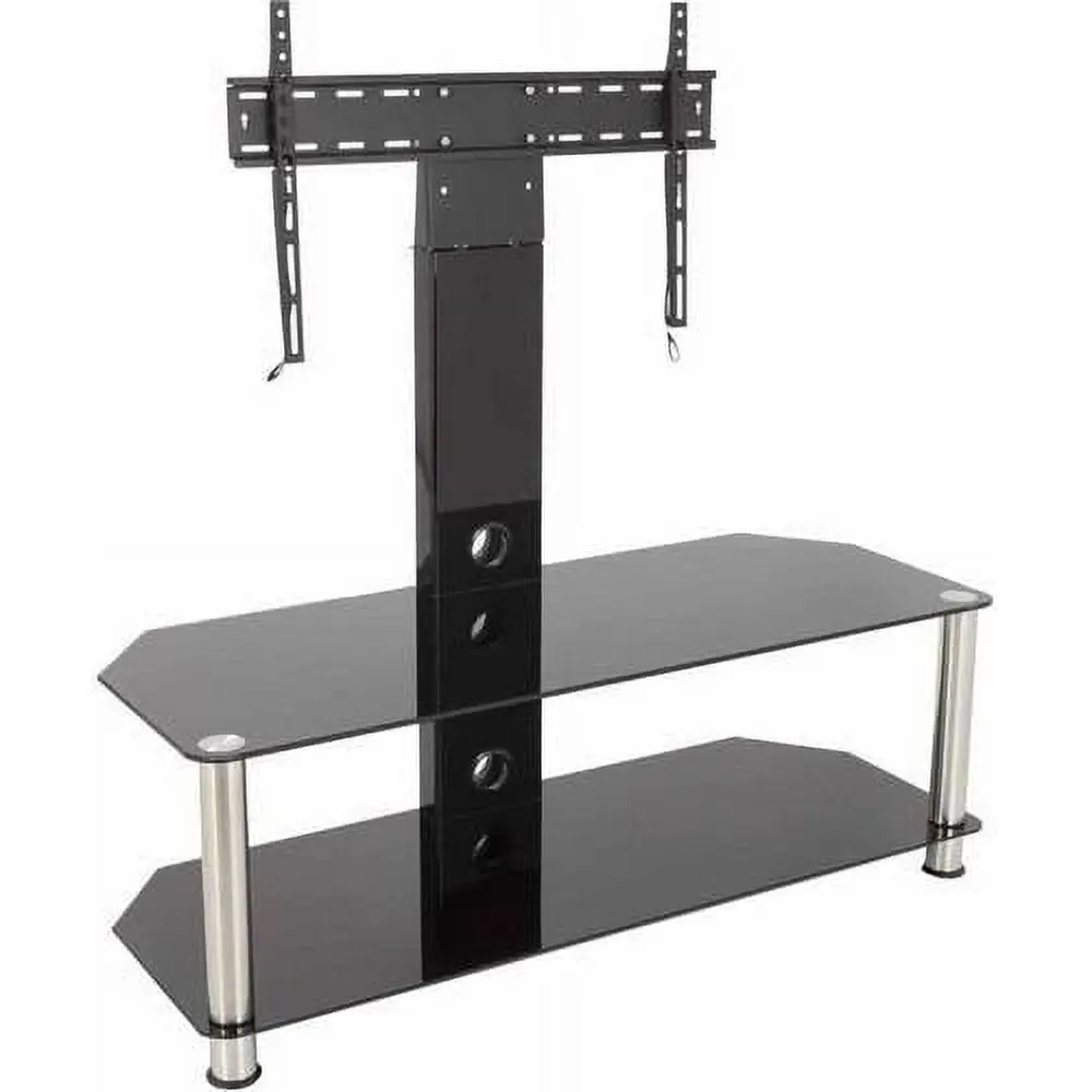 AVF SDCL1140- TV Stand Mount 65 Inch TVs Black Glass Chrome Legs