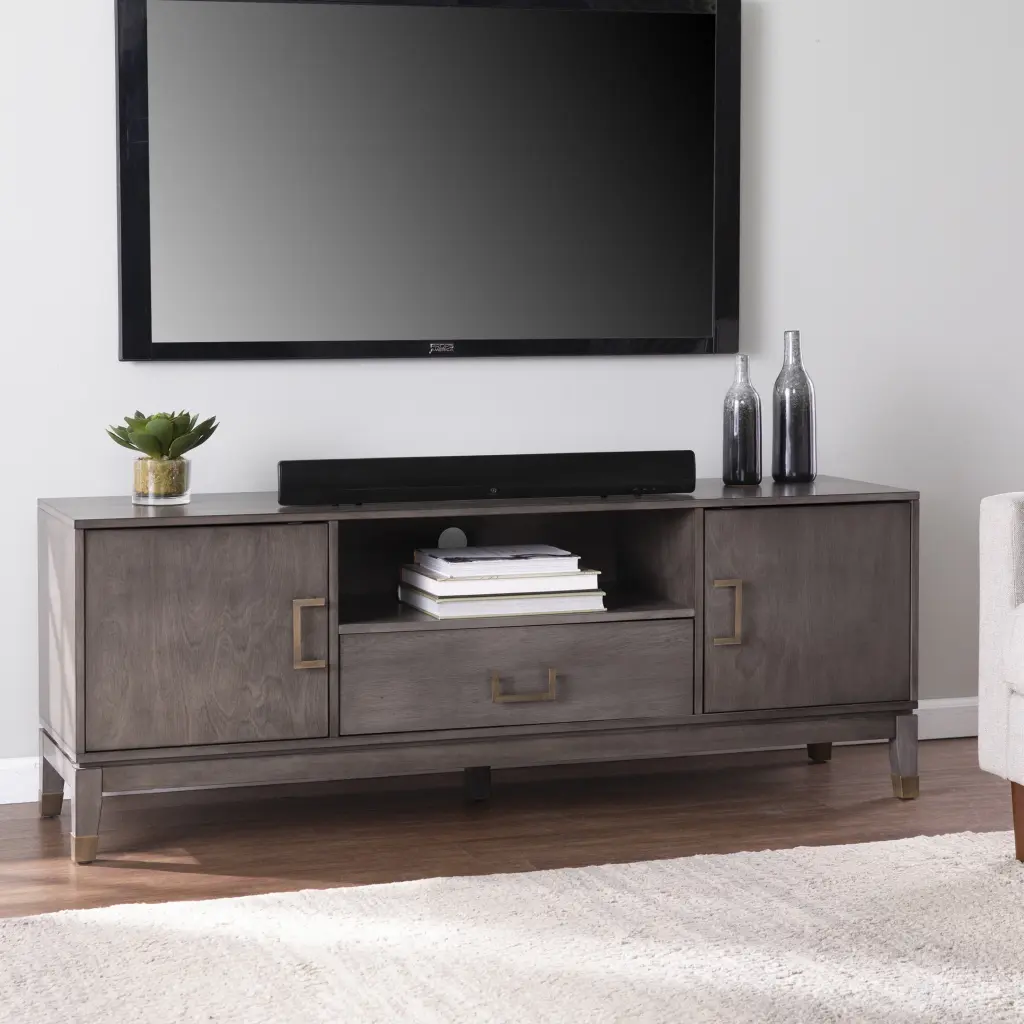 Southern Enterprises Brentinly TV Stand Cabinets and Drawer TVs up to 60 Brown