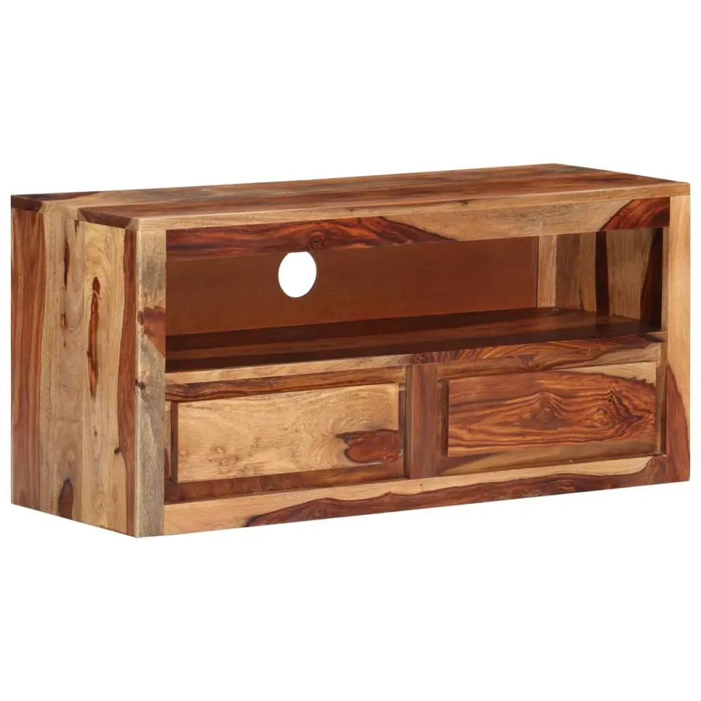 34.6 Inch Solid Wood TV Stand Media Console 11.8x15.7 Inch Dimensions