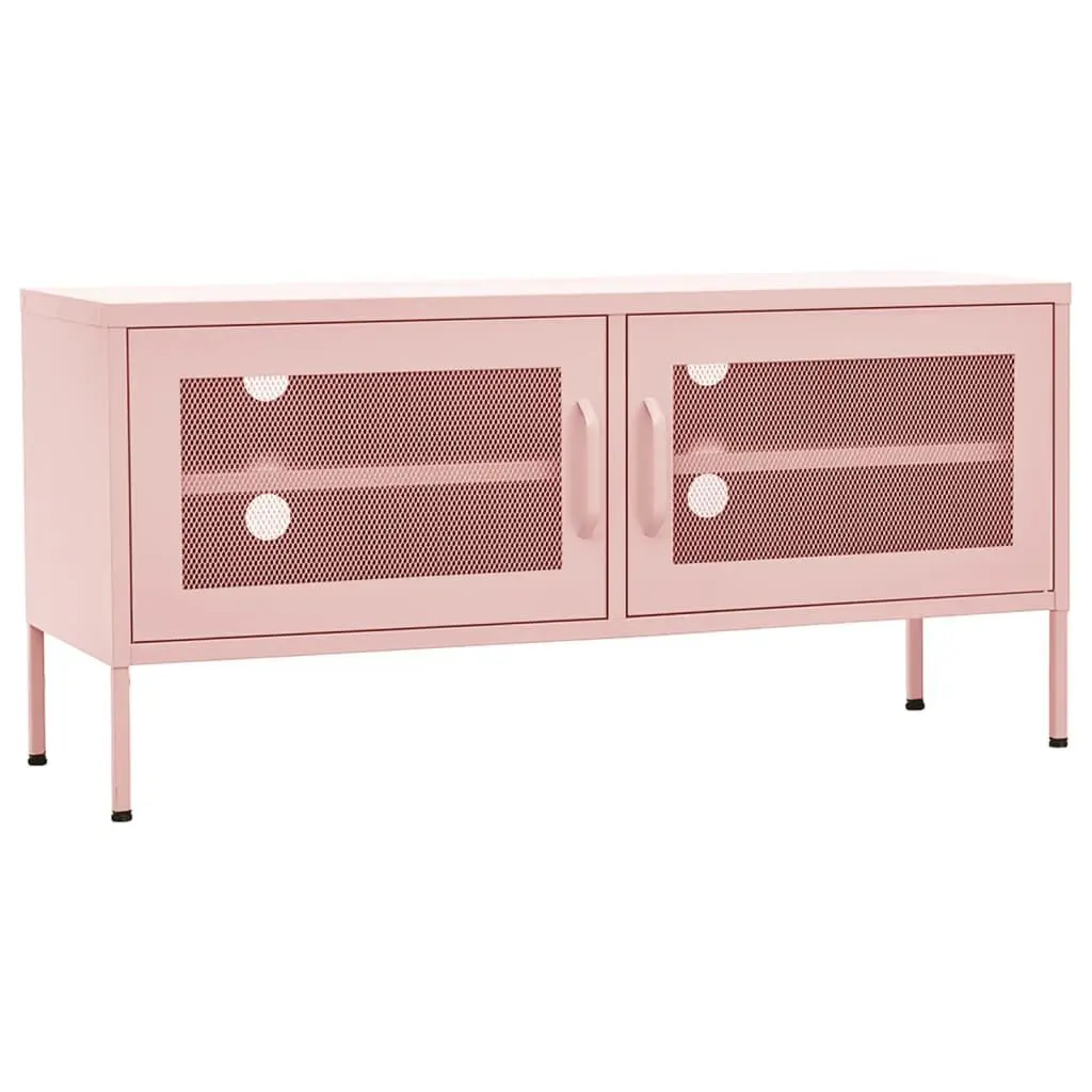 41.3x13.8x19.7 Inch Pink Steel TV Stand Living Room