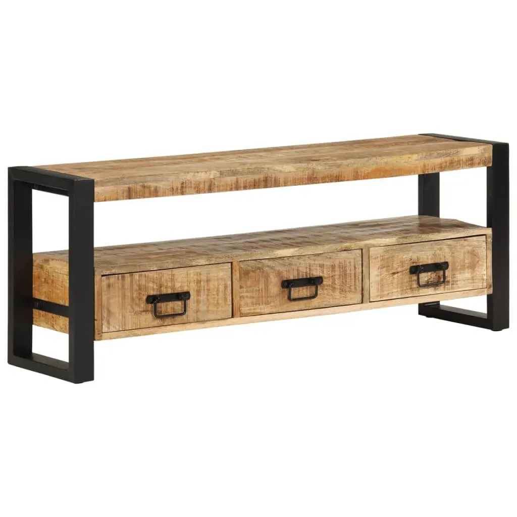 47.2x11.8x17.7 Inch Solid Mango Wood TV Stand Entertainment Center