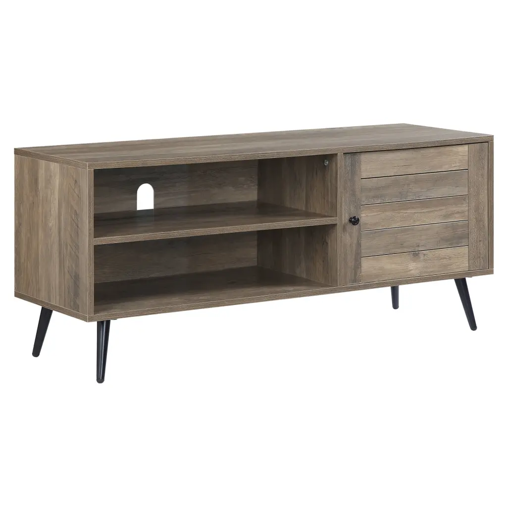 ACME Baina II TV Stand Rustic Oak Black Finish Acme Furniture