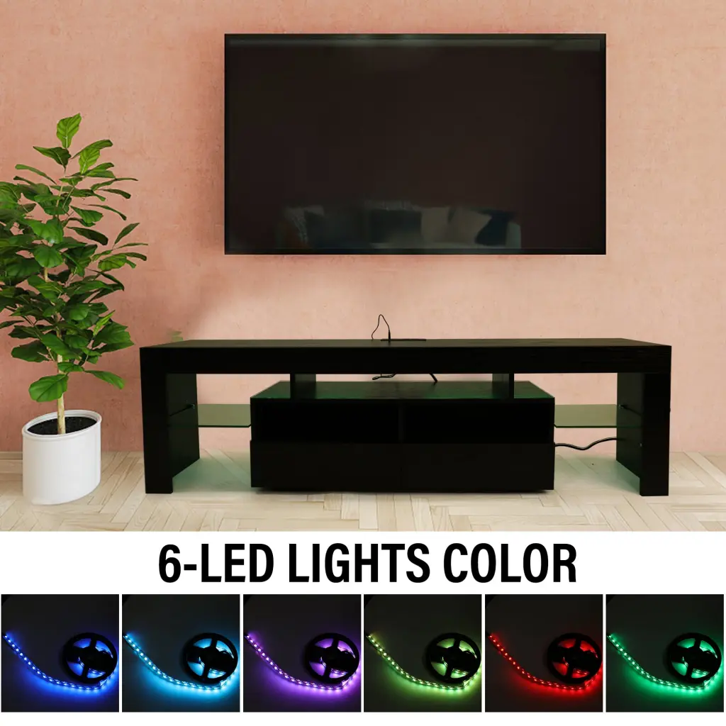 Modern LED TV Stand 50-70 Inch TVs LED Lights and Storage Drawers Living Room Bedroom Aligoa