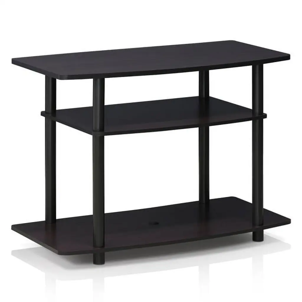 Turn-N-Tube No Tools 3-Tier TV Stand Dark Walnut BetterBattery