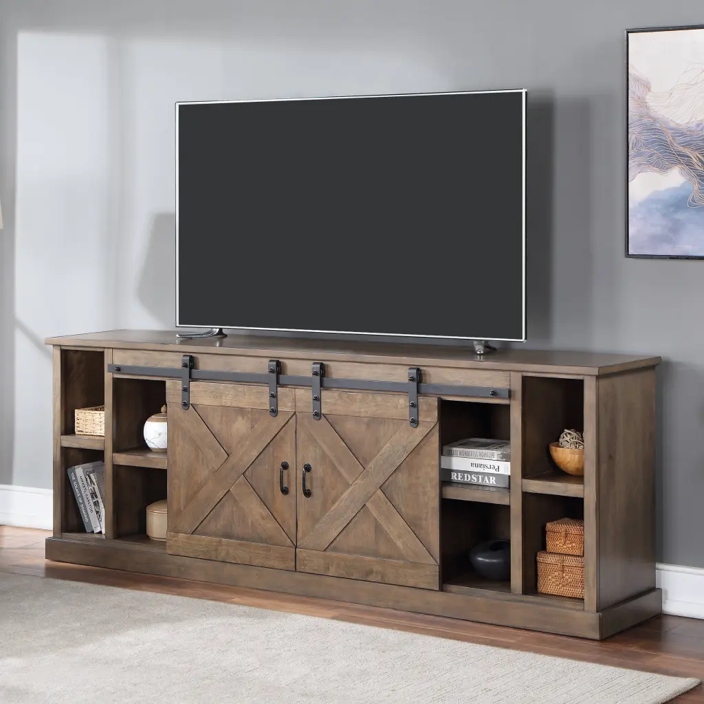 Farmhouse 85 Inch TV Stand Console TVs Up To 95 Inches No Assembly bridgevine home