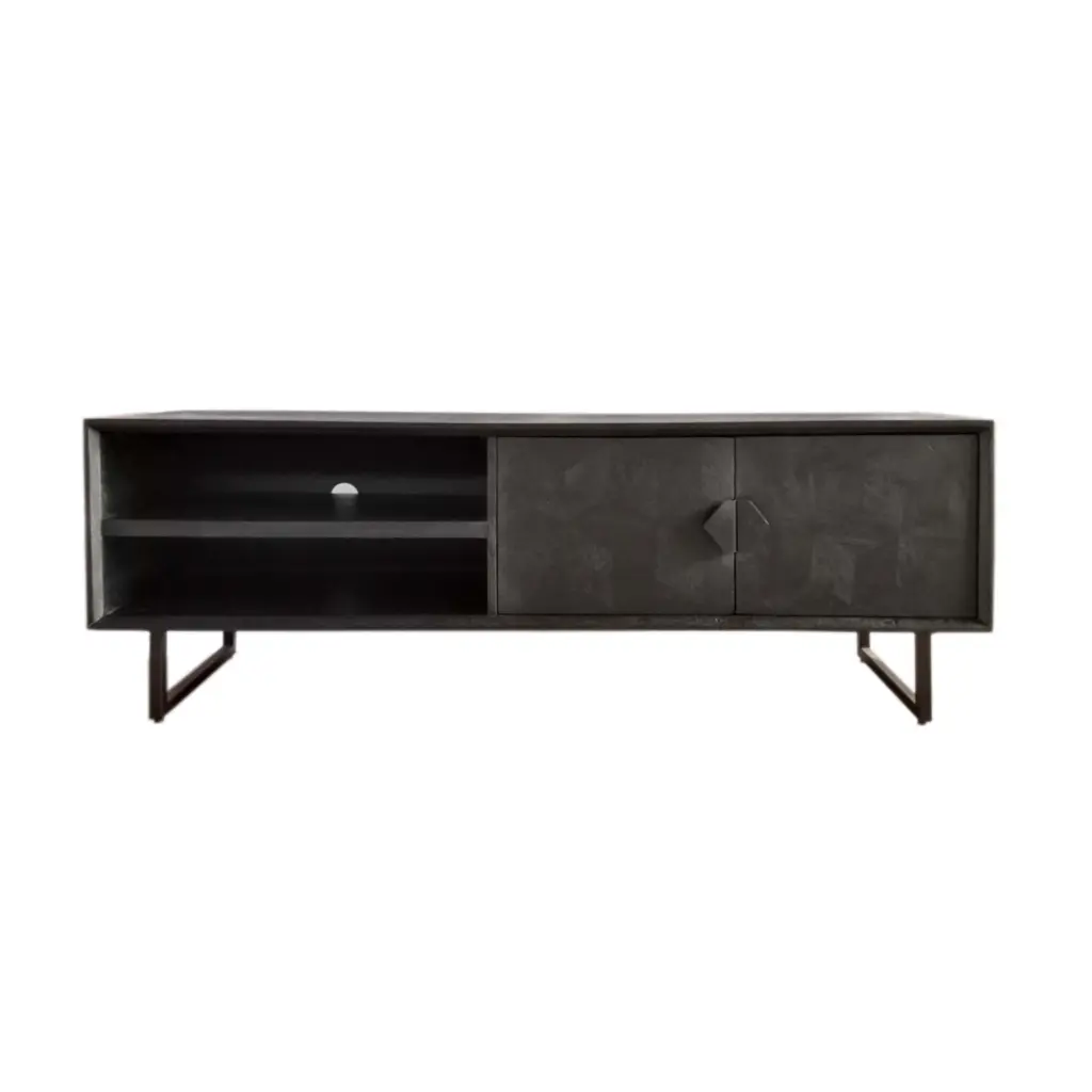 Marsden 2-door Wood 70 TV Stand Charcoal Black Coaster Company
