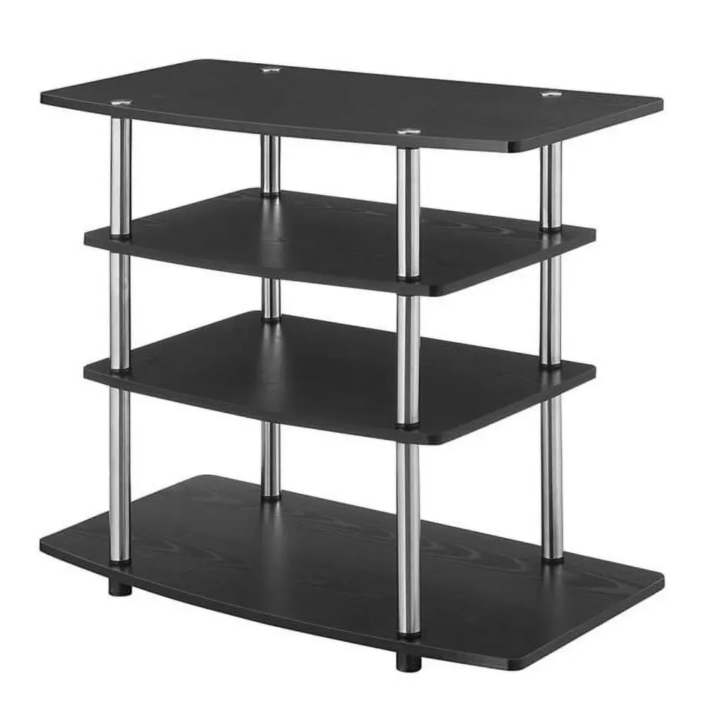 Designs2Go No Tools Highboy TV Stand - Black Modern Entertainment Center 31.5 x 28 x 15.75 Inches Convenience Concepts