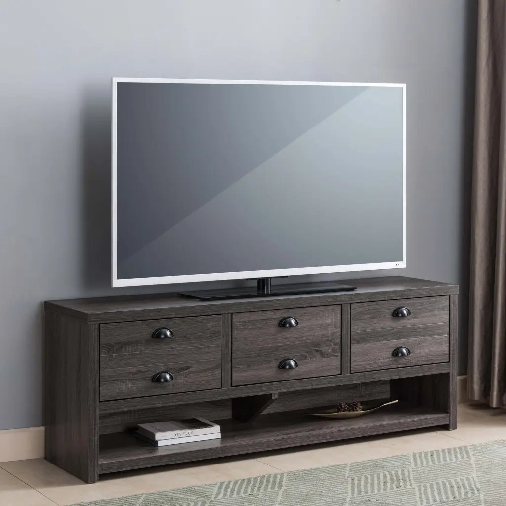 TV Stand Entertainment Center Living Room Bedroom Cabinets Grey DJ Corp Design