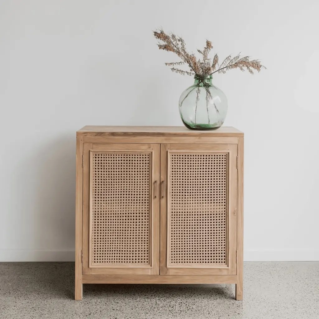 Serana TV Stand Black Teak Brown - Modern Media Console Eltis