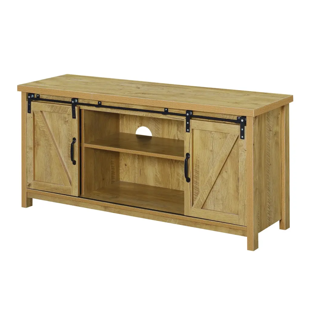 Ergode Blake Barn Door TV Stand Shelves and Sliding Cabinets