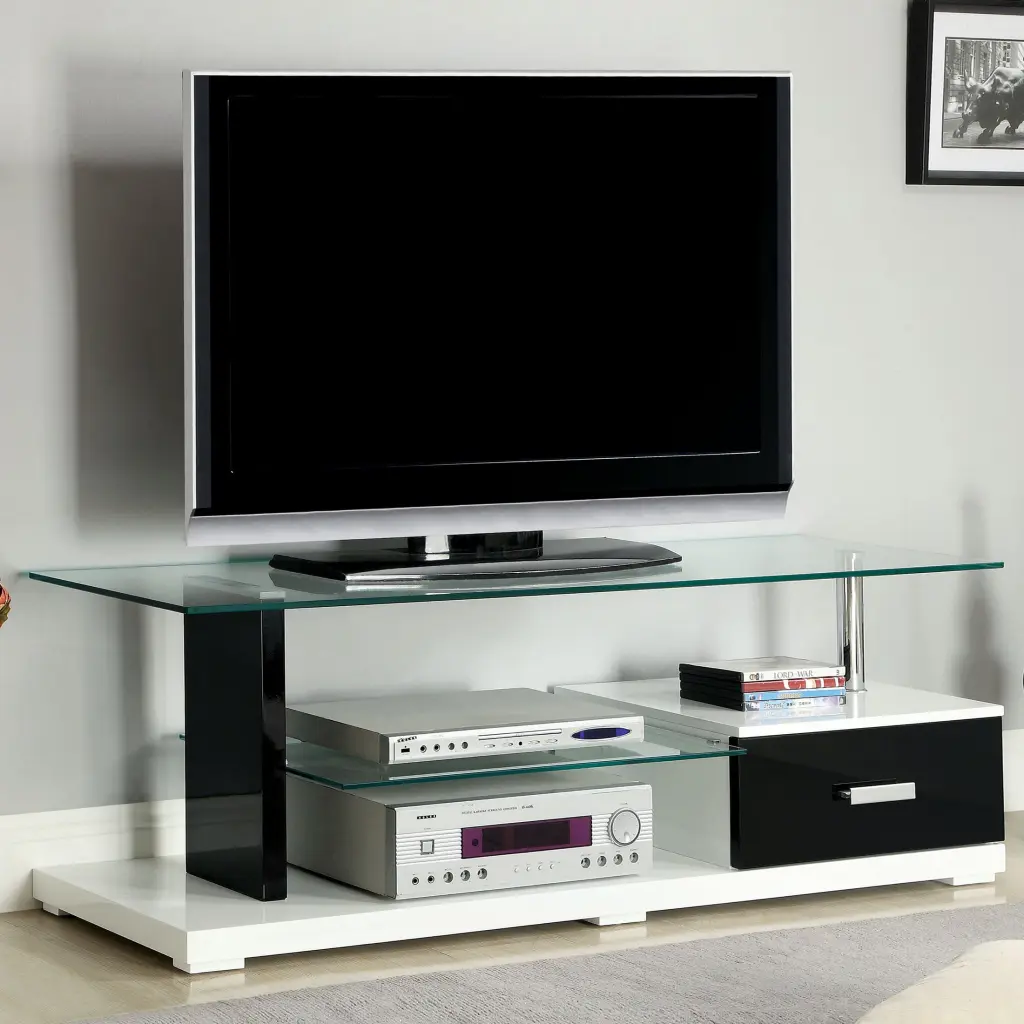 Furniture America Beauregard TV Stand TVs up to 60 Inches Black