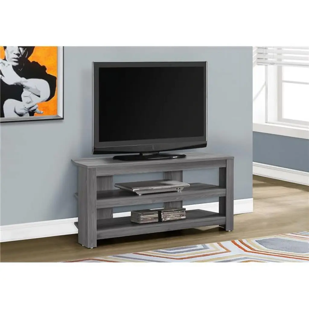 HomeRoots 19.75 Inch Grey Particle Board Laminate TV Stand