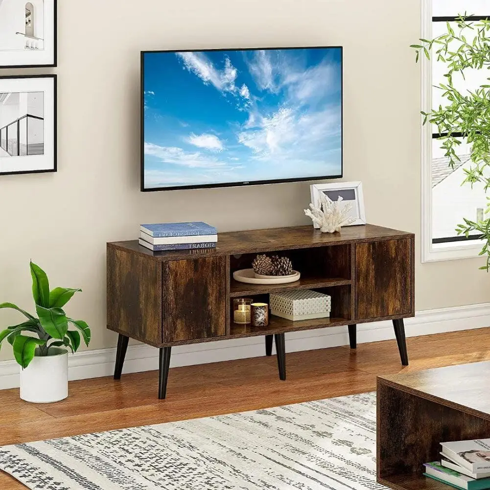 KPIBEST Mid-Century Modern 55 Inch TV Stand Wood Console Drawer Living Room