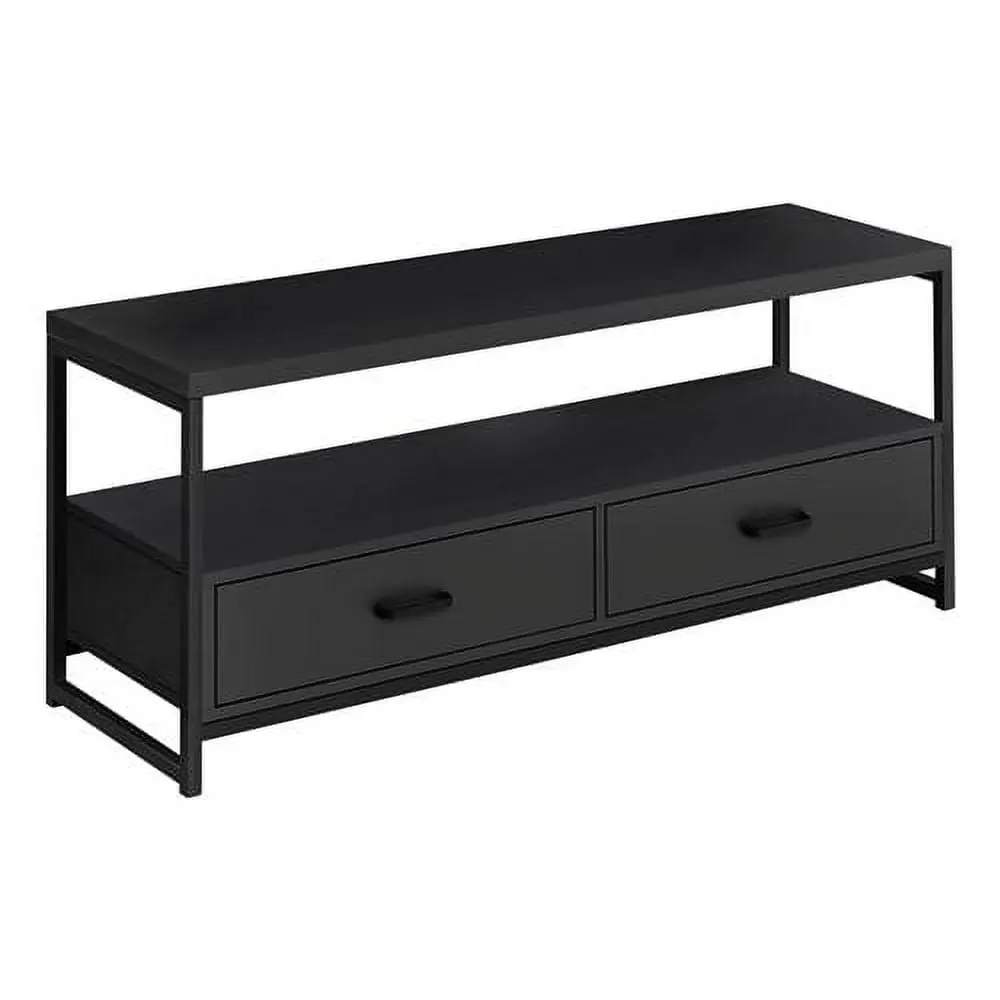 Monarch Specialties 48 Inch TV Stand Black Modern Entertainment Center