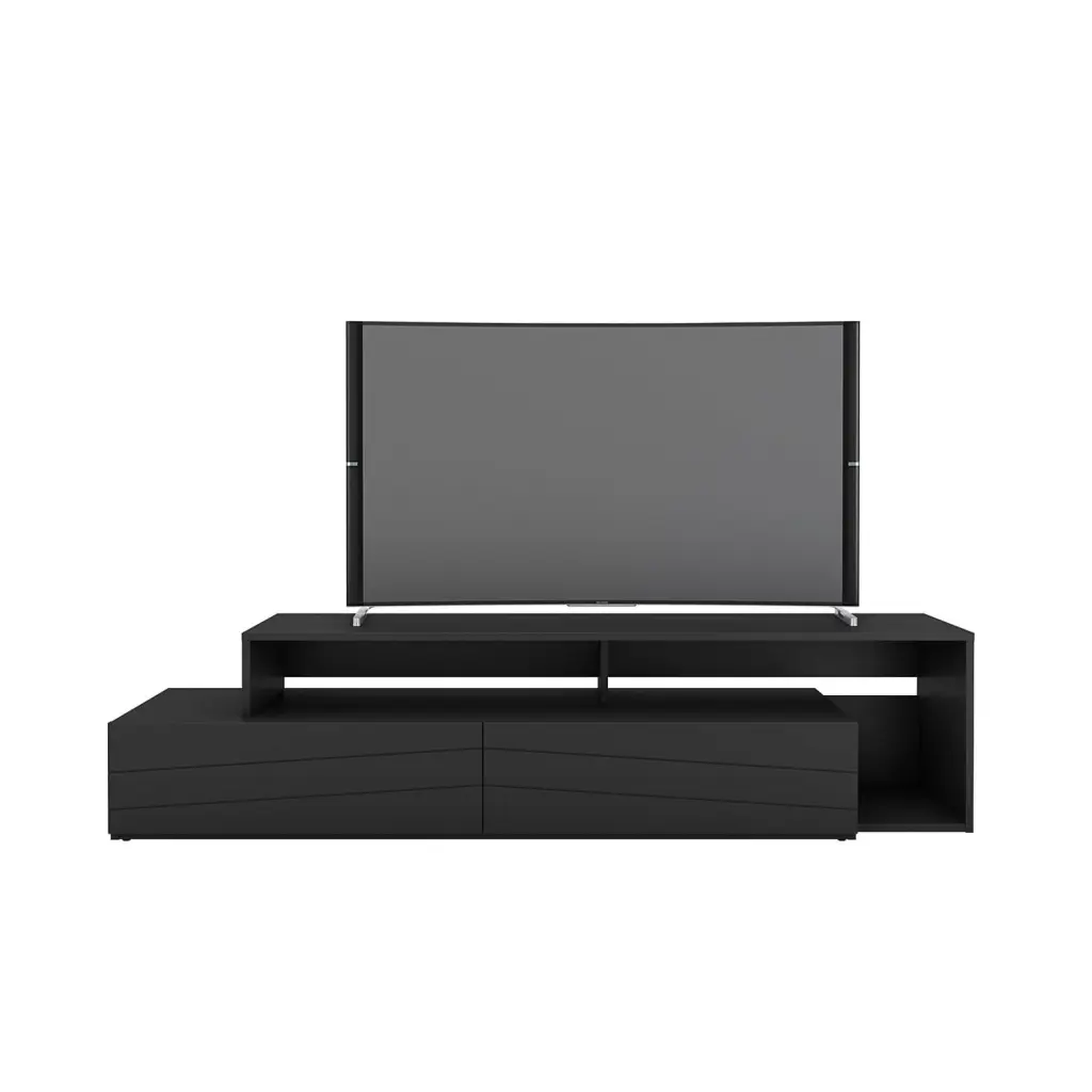Nexera Tonik Black TV Stand TVs up to 80 Inch