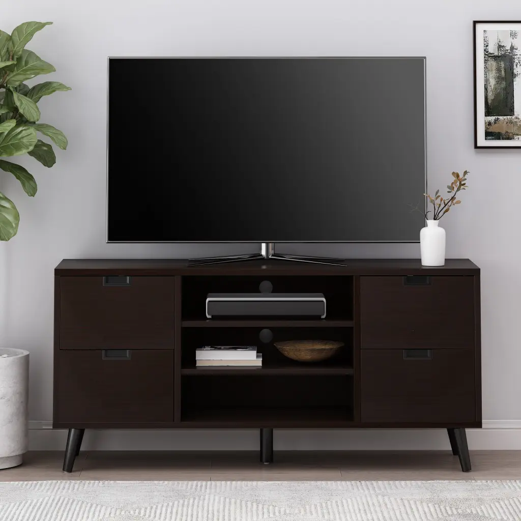 TV Stand Dark Brown 50-59 Inches Timber Entertainment Center nh-comfortcove