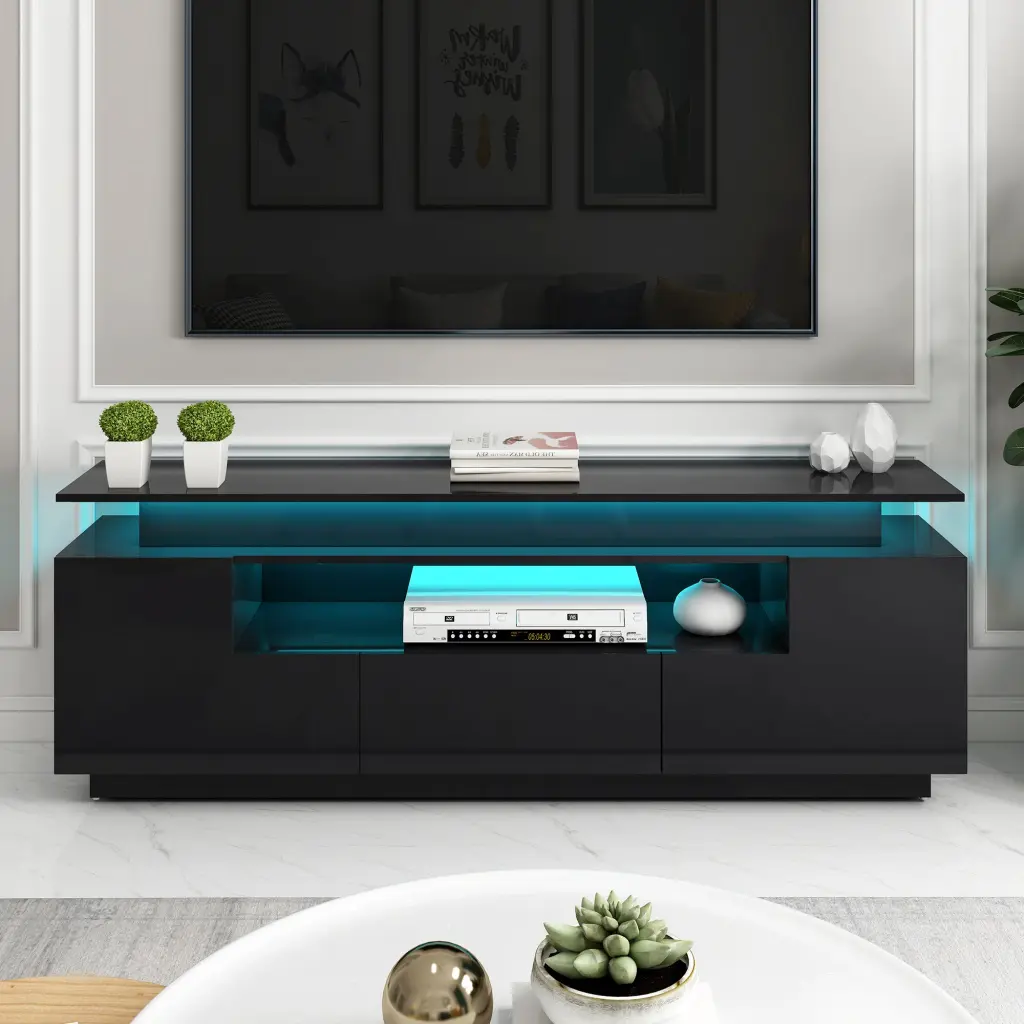 Modern Chic Practical TV Stand Color Changing LED Lights on-trend