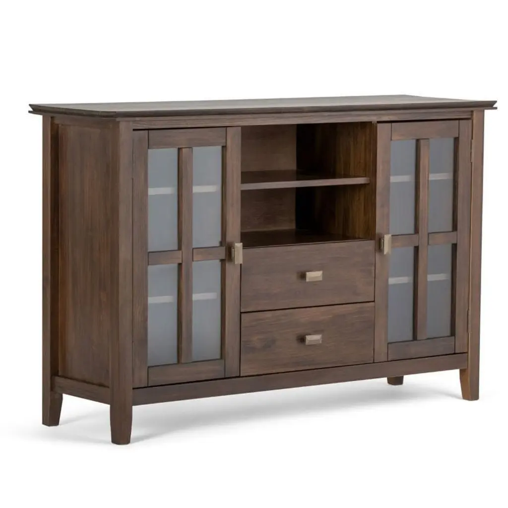 Pemberly Row 53 Inch Tall TV Stand Natural Aged Brown