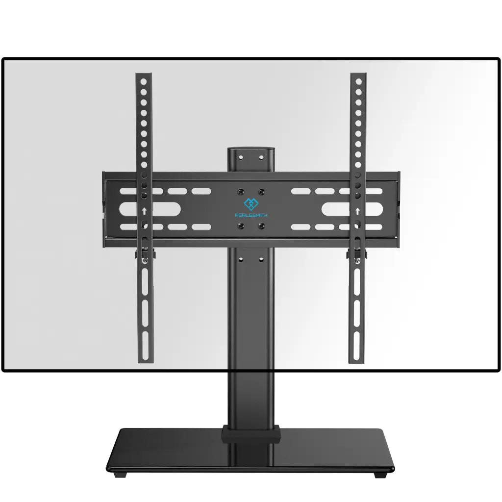 PERLESMITH Tabletop Universal TV Stand 37-55 Inch TVs Height Adjustable Wire Management