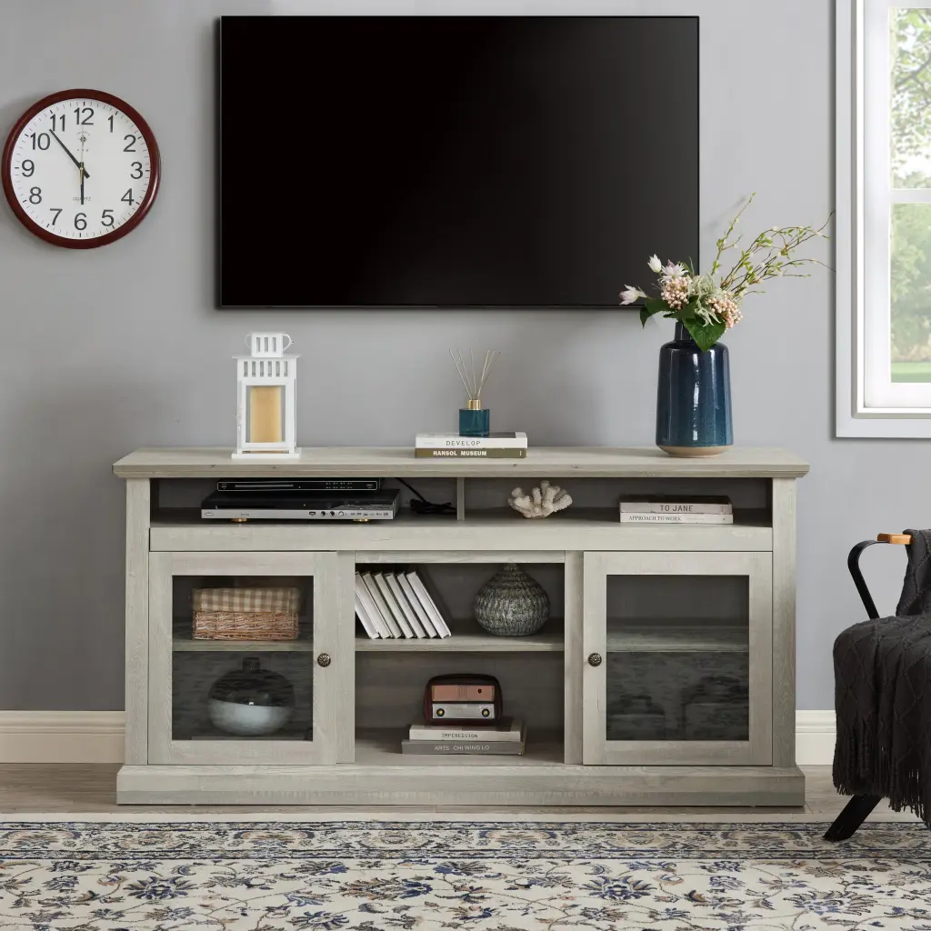 Contemporary TV Media Stand - Modern Entertainment Console TVs up to 65 Inches rnb