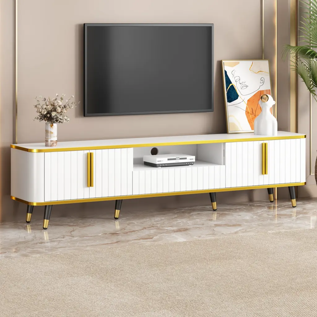 Premium Minimalism TV Stand Open Storage Shelf TVs Up To 85" rnb