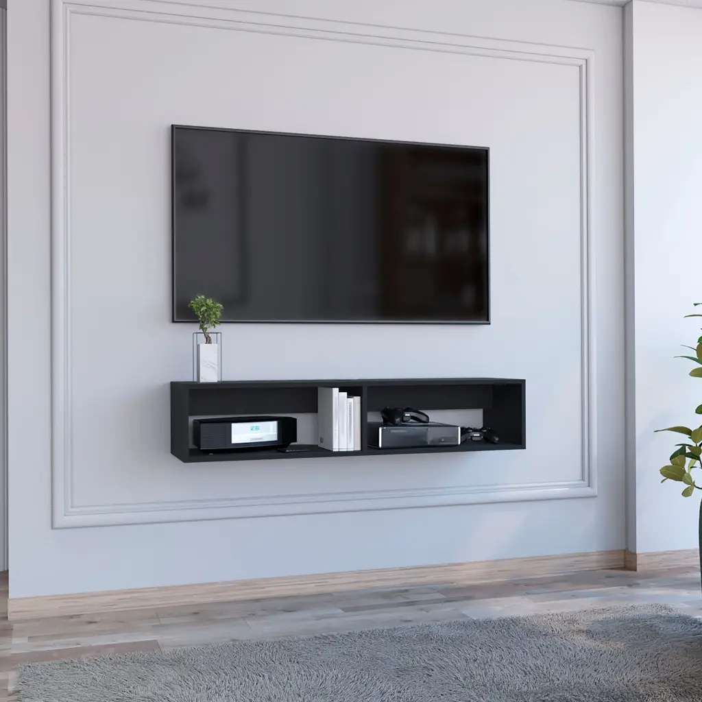 Rockwood Floating TV Stand Open Storage Shelves and Cable Management rta mubles colombia