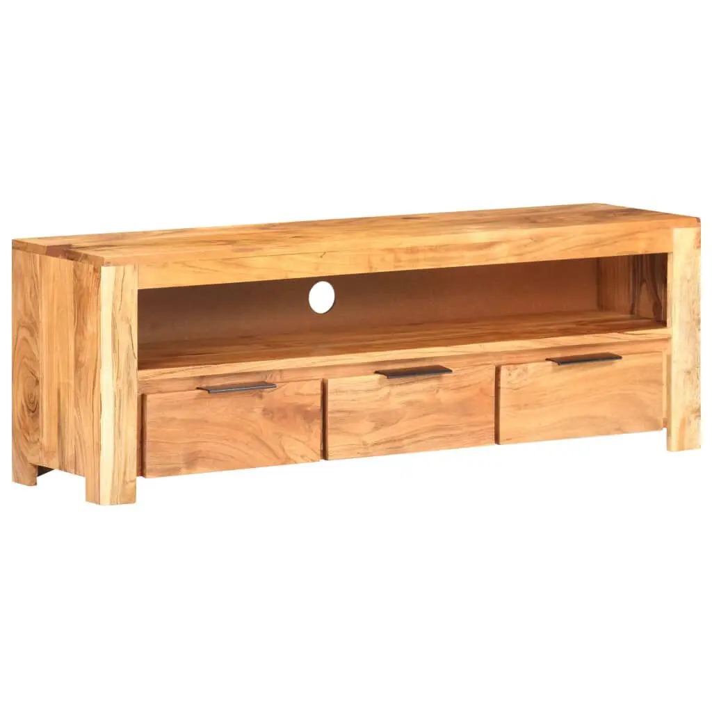 TV Stand 46.9x11.8x16.1 Inches Solid Wood Acacia Modern Entertainment Center