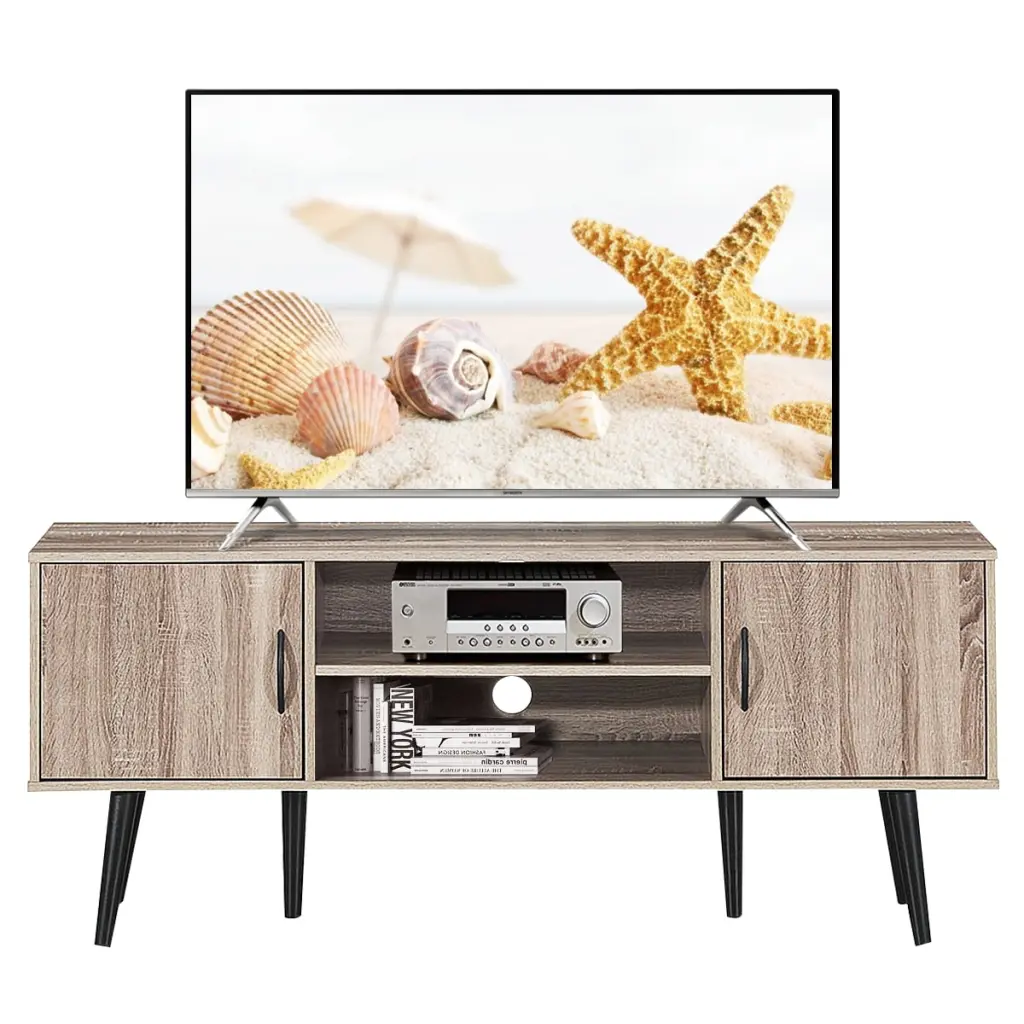 Topbuy Modern TV Stand Open Shelves 65 Inch TVs