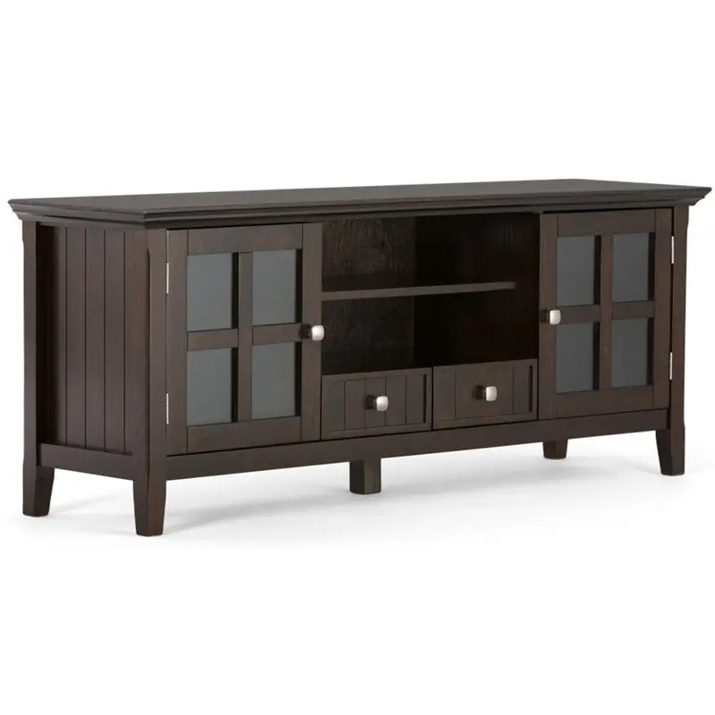Trent Home Wood 60 Transitional TV Media Stand Brunette Brown
