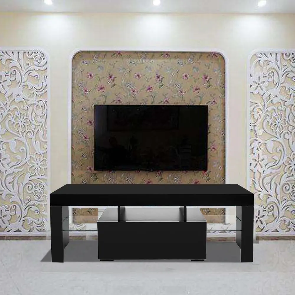 UBesGoo TV Stand Home Living Room LED TV Cabinet Decorative Entertainment Center Media Console Furniture Black