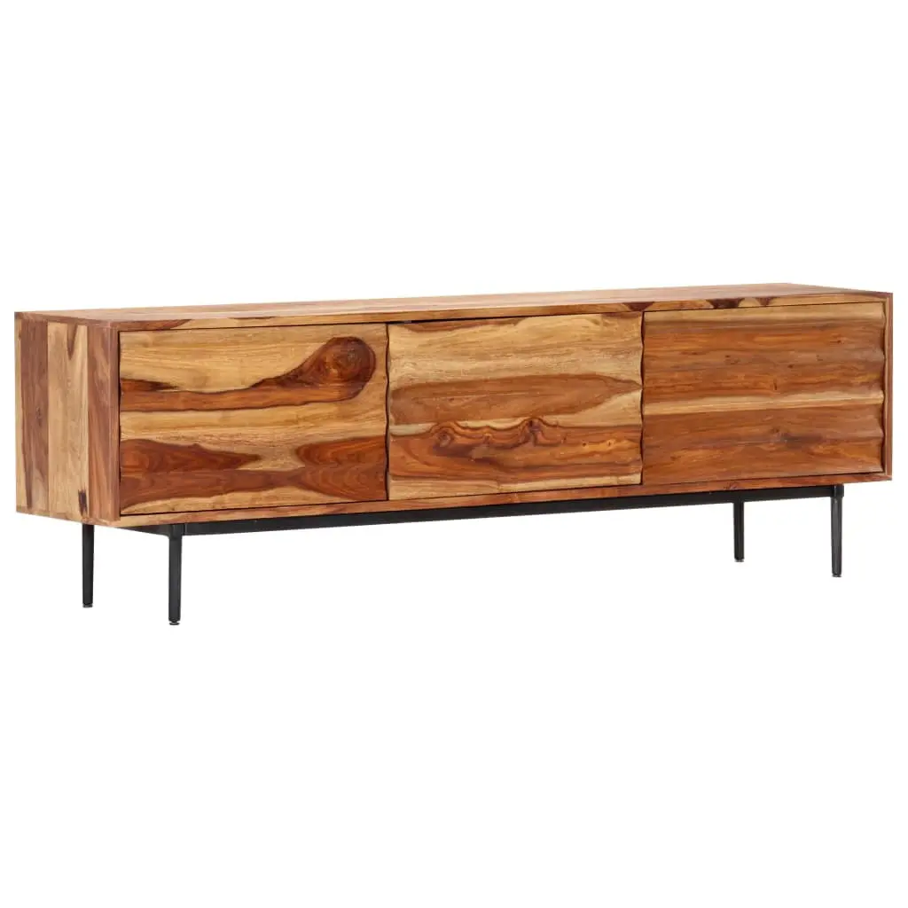 vidaXL Solid Sheesham Wood TV Cabinet 55.1x11.8x17.7 Inches Living Room