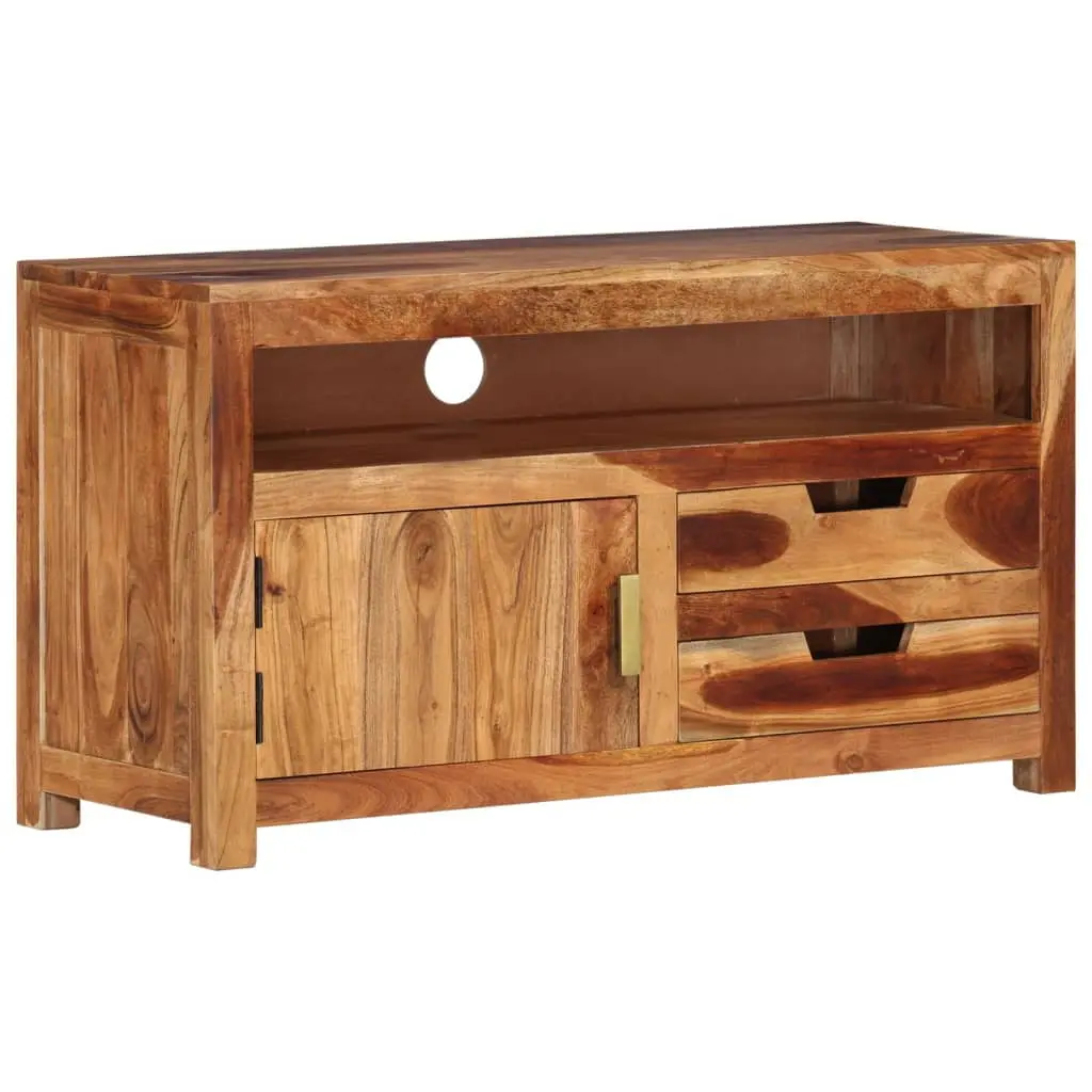 vidaXL Solid Wood Acacia TV Stand 35.4x13.6x19.7 Inches Rustic Media Console