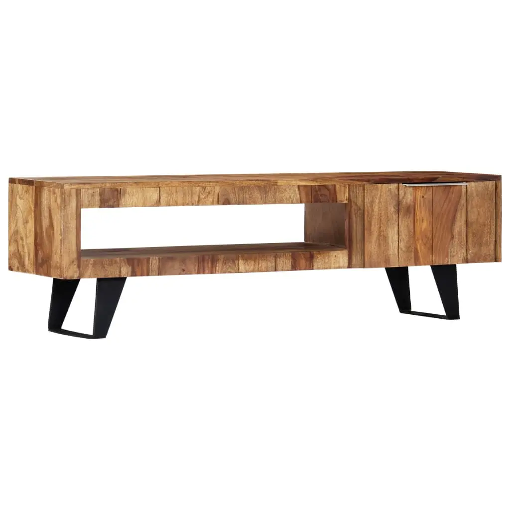 vidaXL Solid Wood Sheesham TV Stand 55.1x11.8x15.7 Inches