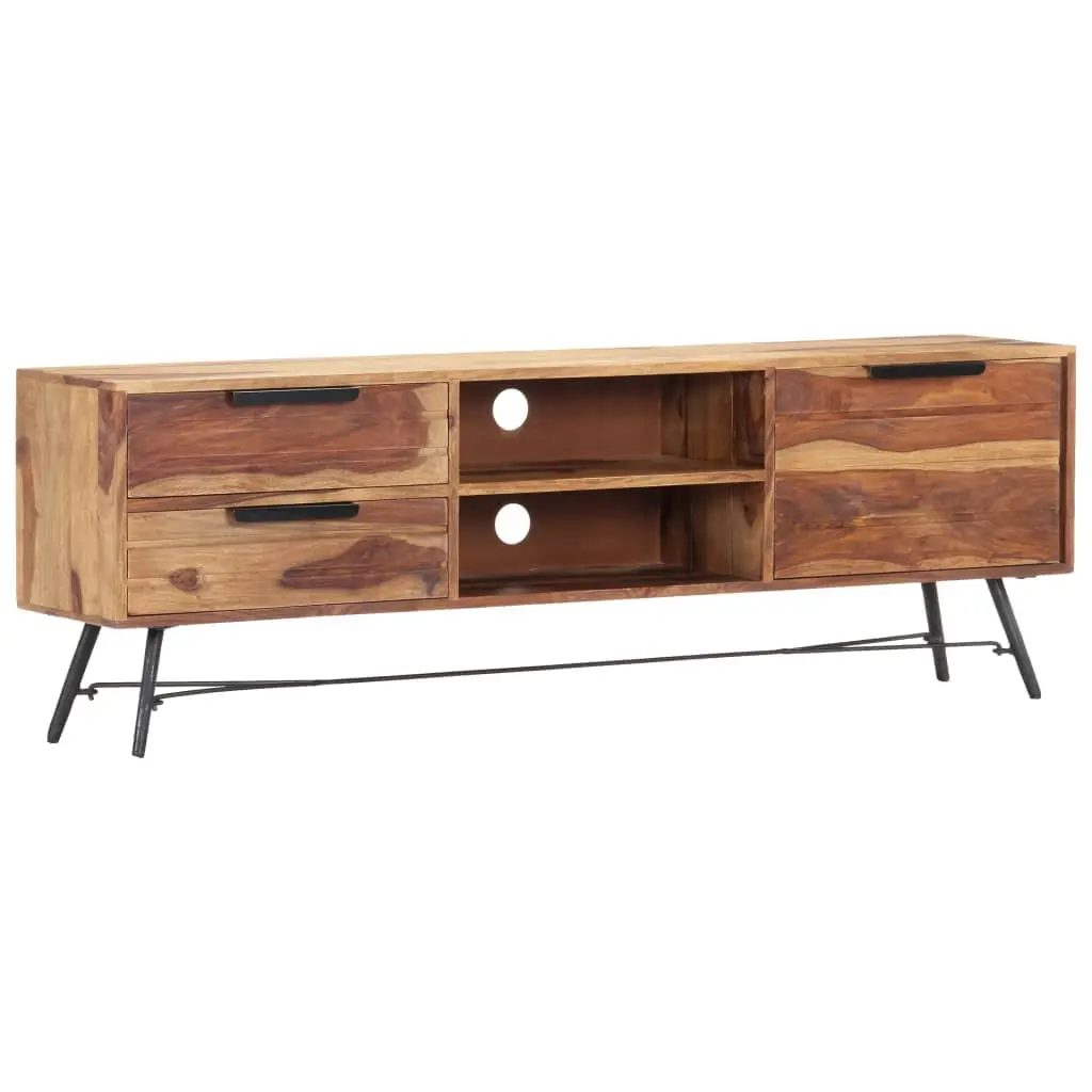 vidaXL Solid Wood Sheesham TV Stand 55.1x11x18.5 Inches