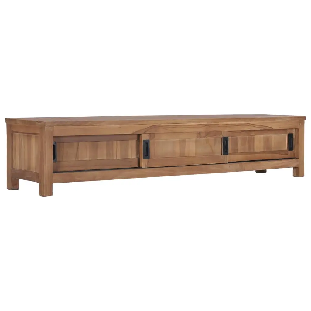 vidaXL Solid Wood Teak TV Stand - 59.1 Inch Modern TV Console Table