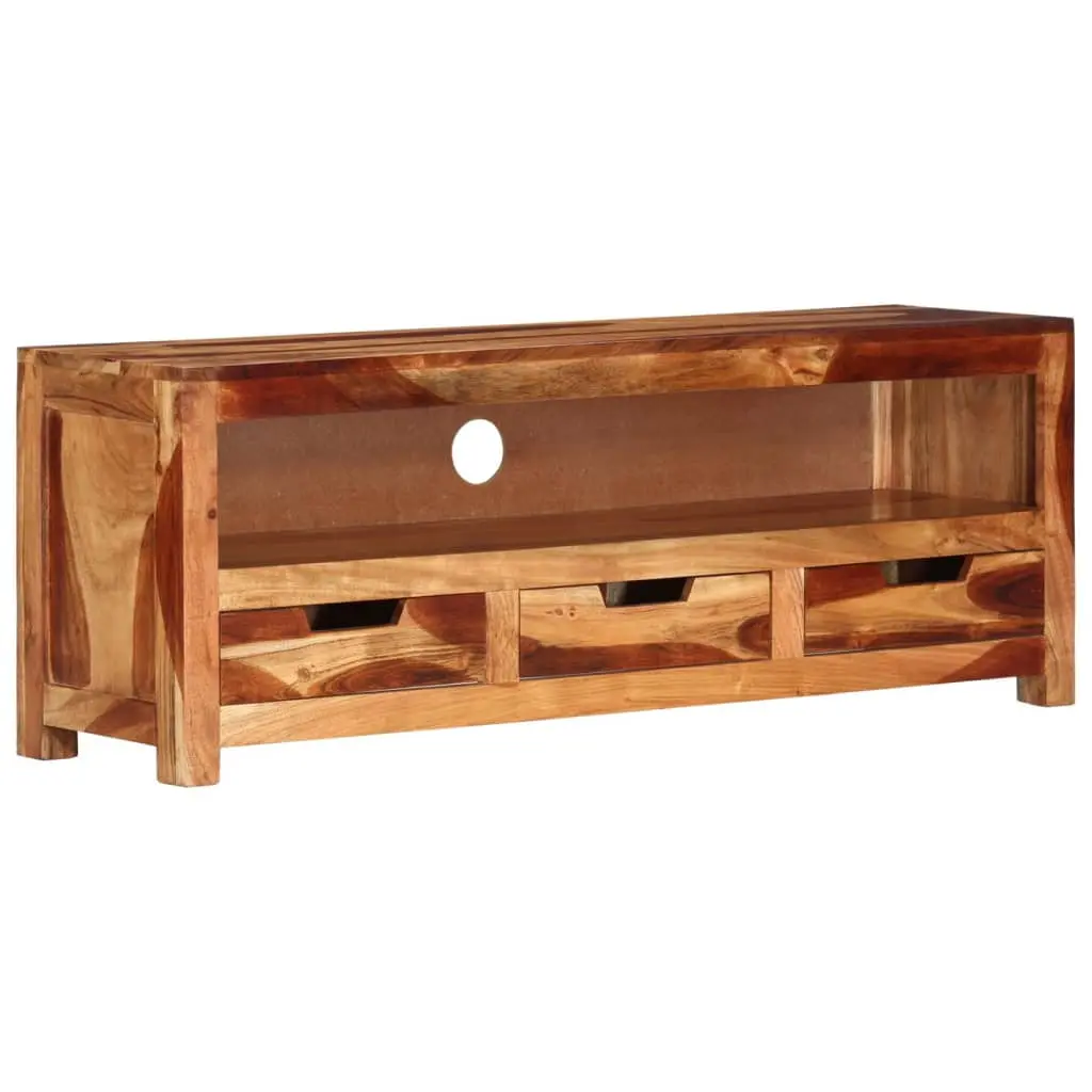 vidaXL TV Stand 43.3 Inch Solid Wood Acacia Entertainment Center Living Room