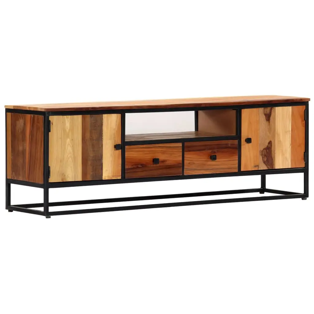 vidaXL TV Stand 47.2x11.8x15.7 Solid Wood Reclaimed and Steel Media Console