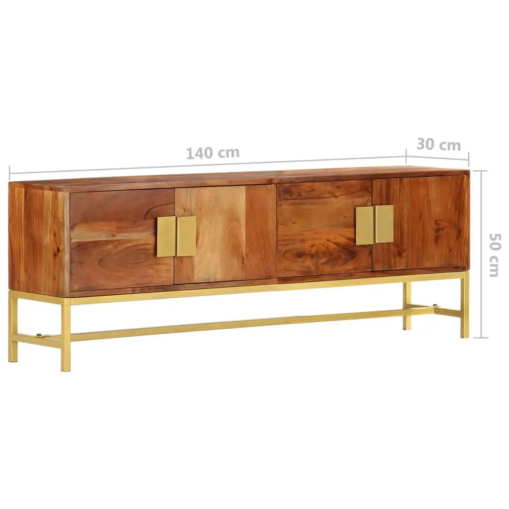 vidaXL TV Stand 55.1x11.8x19.7 Solid Wood Acacia