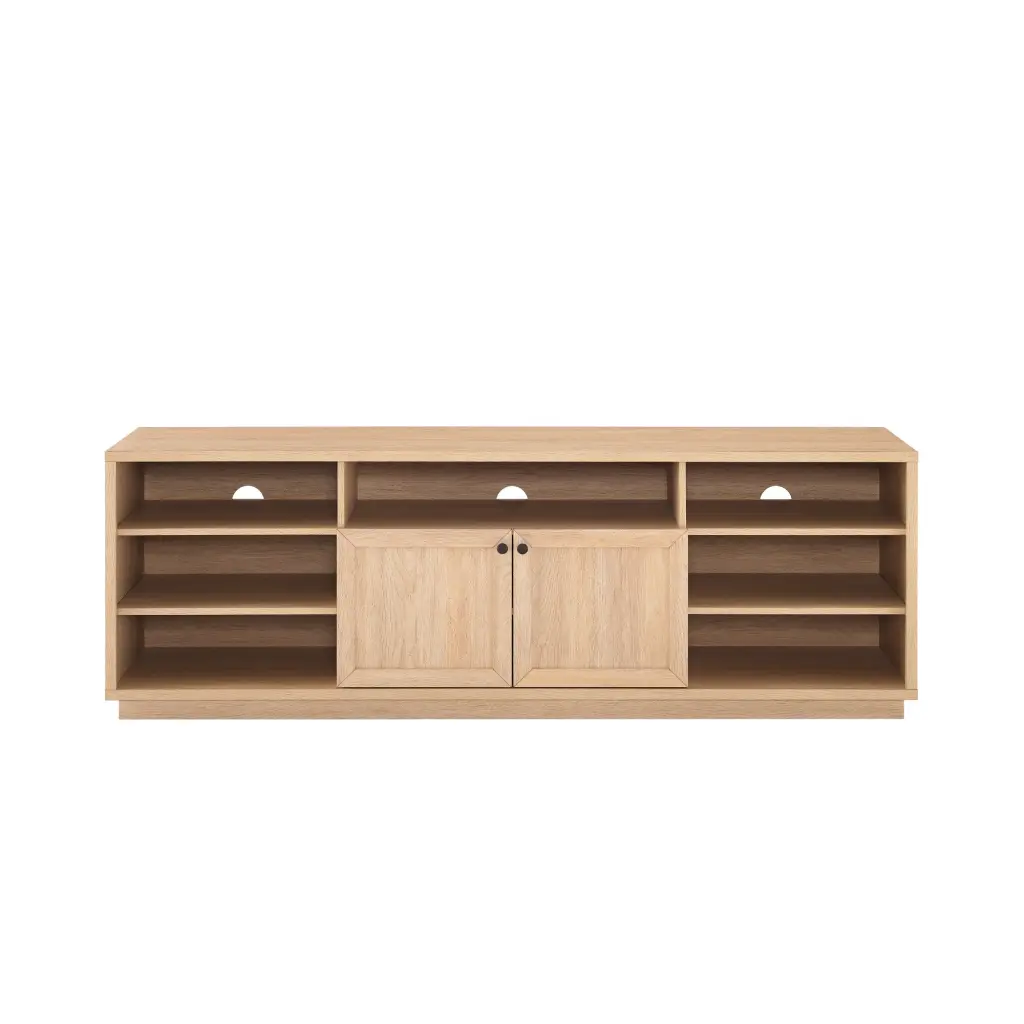 Classic 2 Door Storage TV Stand TVs Up To 75 Inches Coastal Oak walker edison