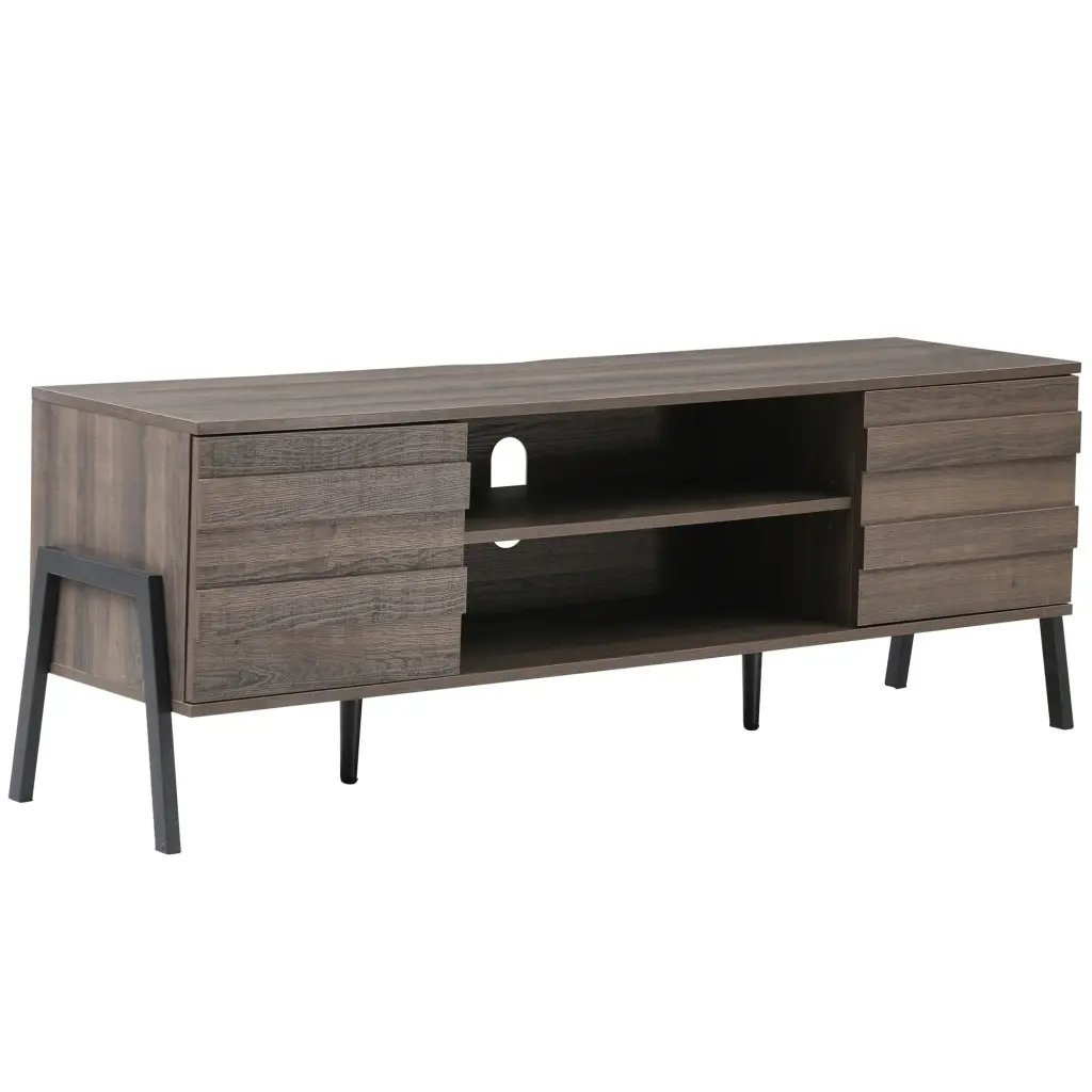 Mid Century Modern 60 Inch TV Stand Metal Legs Entertainment Center 65 Inch TV Brown Wampat